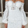 Women Puff Sleeve Shoulder Off Lace Embroidery Dress